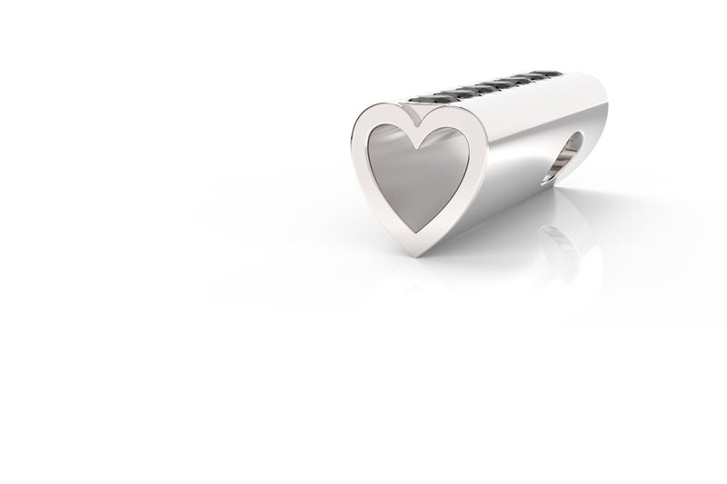 HEART - Silver Gemstone Pavé - Pendant