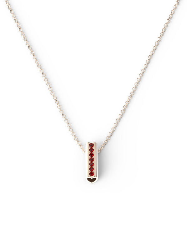 Rose Gold Birthstone Heart Pendant Necklace - Short