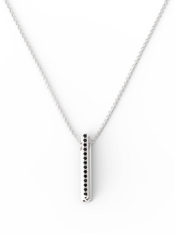 Ampersand Necklace Black Spinel Pavé  - Silver