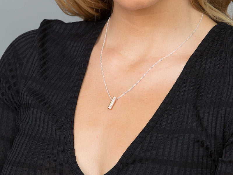 Rose Gold Diamond Heart Pendant Necklace -Short